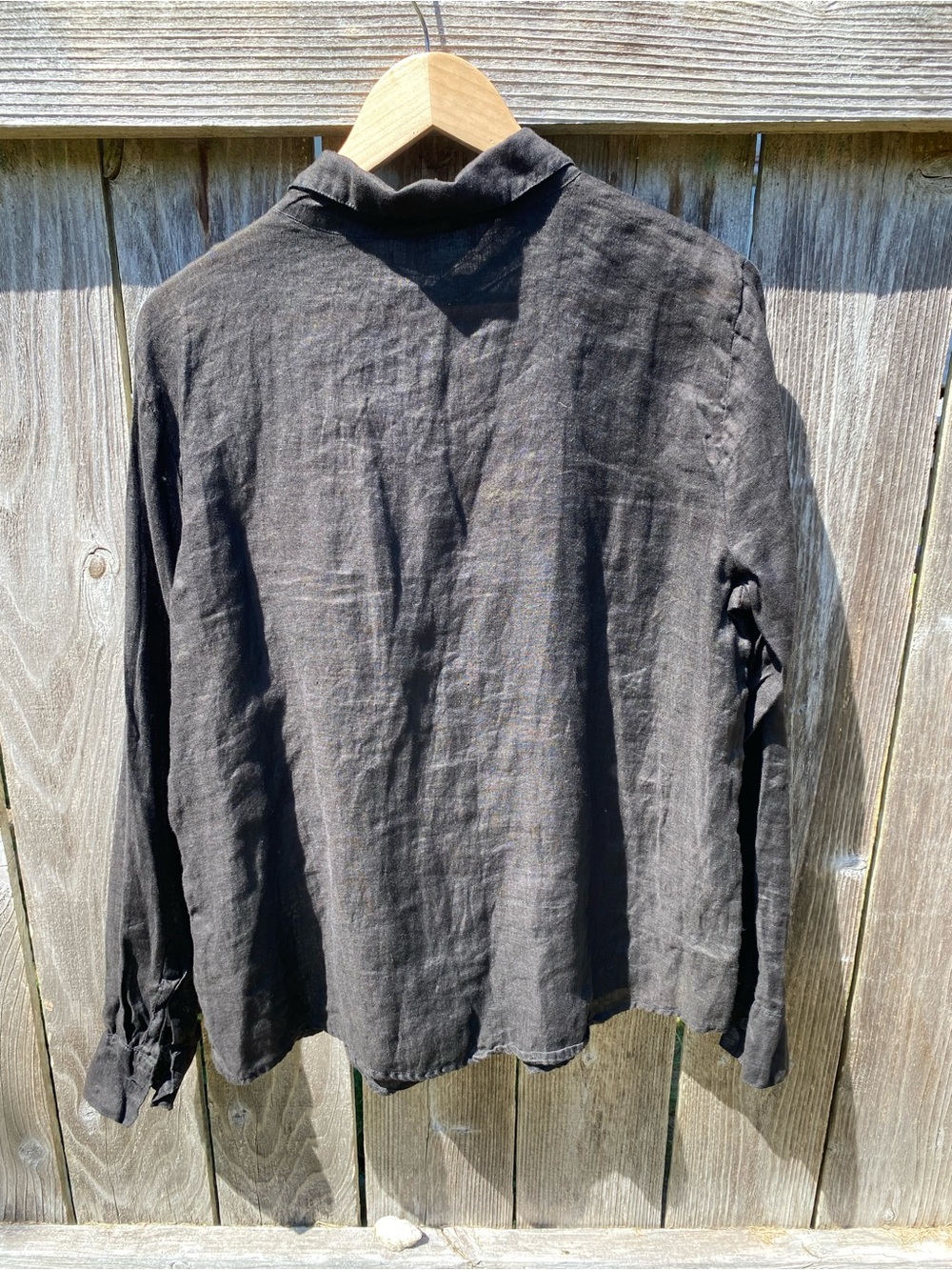 NWT WOMENS CP SHADES ROMY BLACK LINEN SHIRT LARGE - Picture 2 of 7